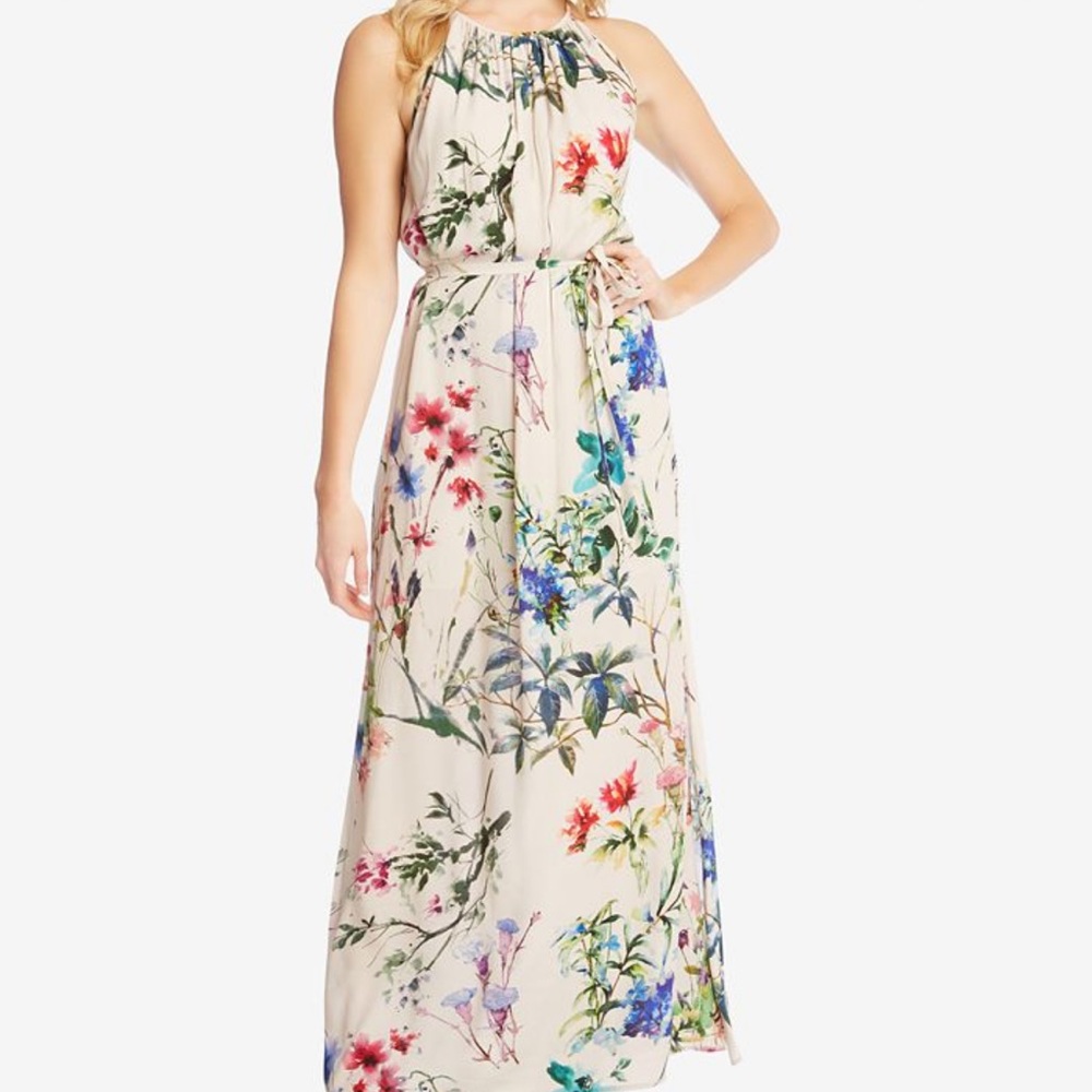 NWT Karen Kane botanical halter maxi dress